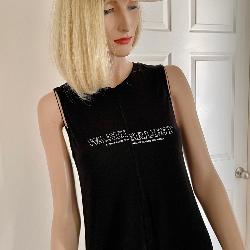 Mango Wanderlust Black Cotton Knit Midi Dress XS/S - Picture 3 of 11
